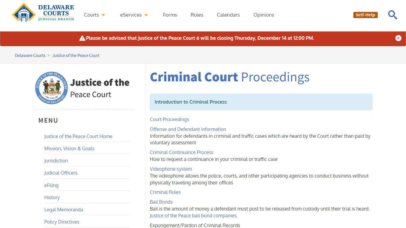 Criminal Court Proceedings - Justice of the Peace Court - Delaware ...