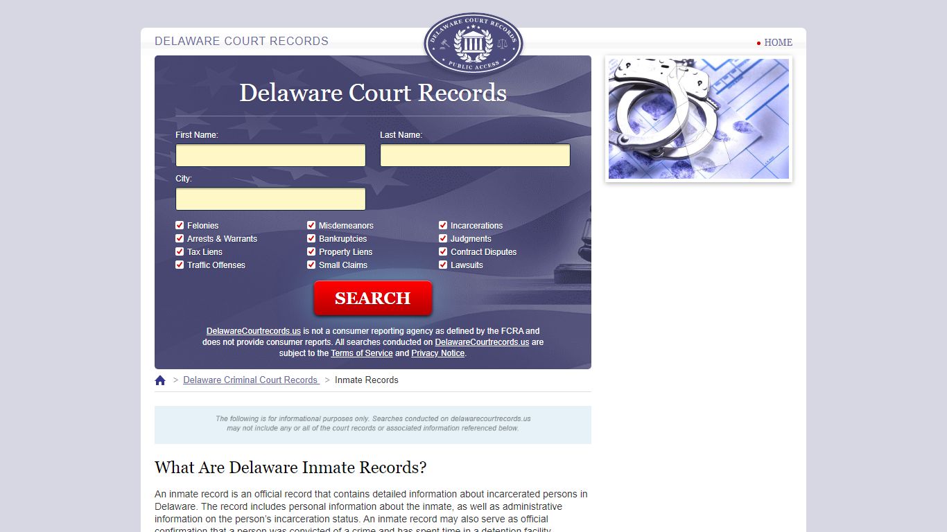 Delaware Inmate Search | DelawareCourtRecords.us